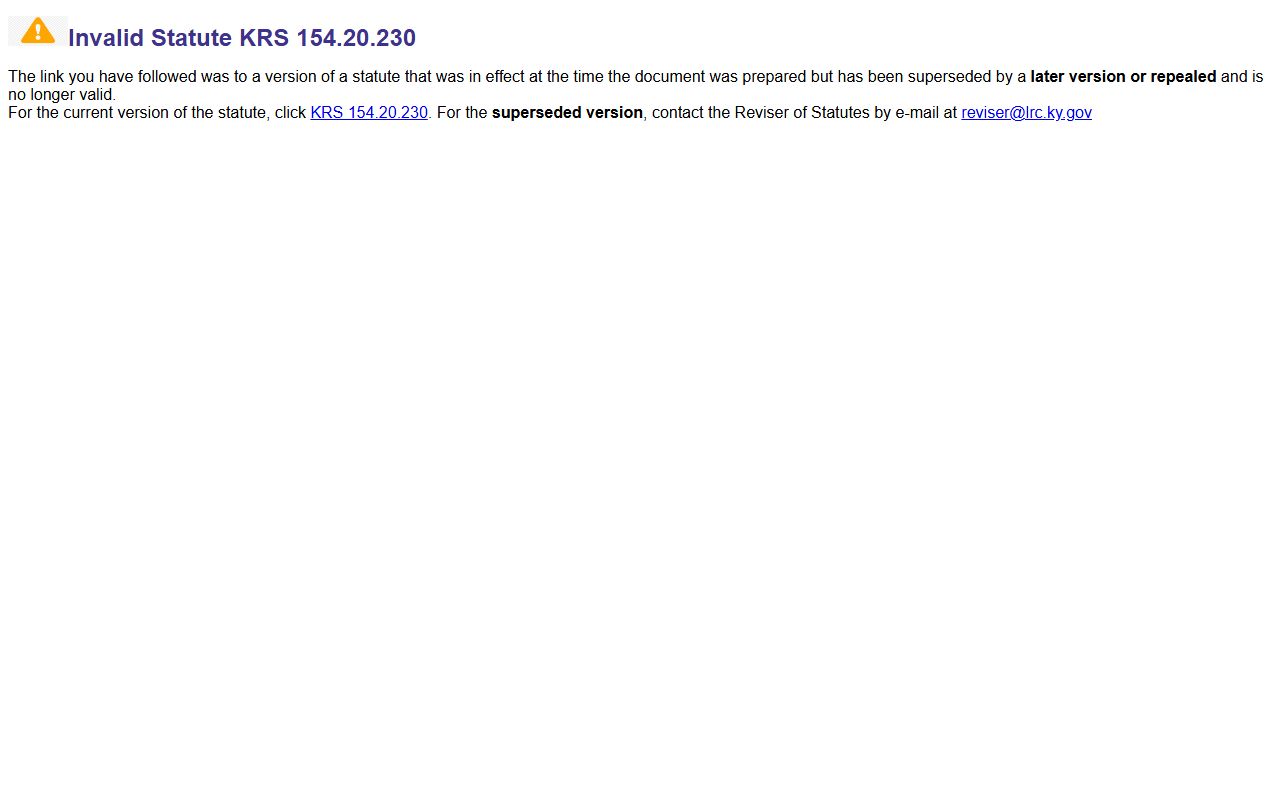 Kentucky KRS 431.073 felony expungement statute page