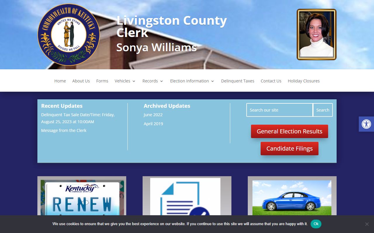 Livingston County court records County Clerk home page