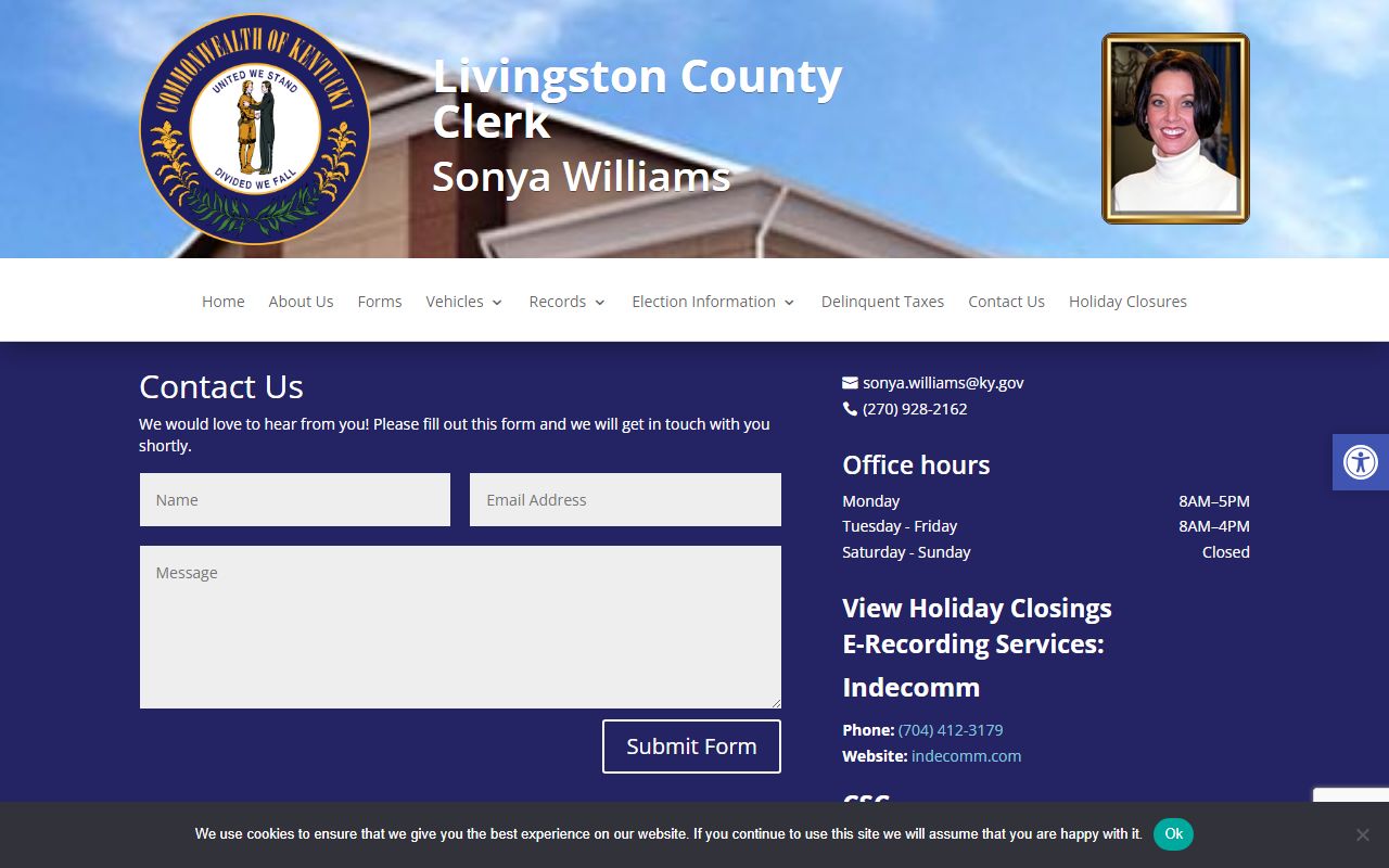 Livingston County court records County Clerk contact page