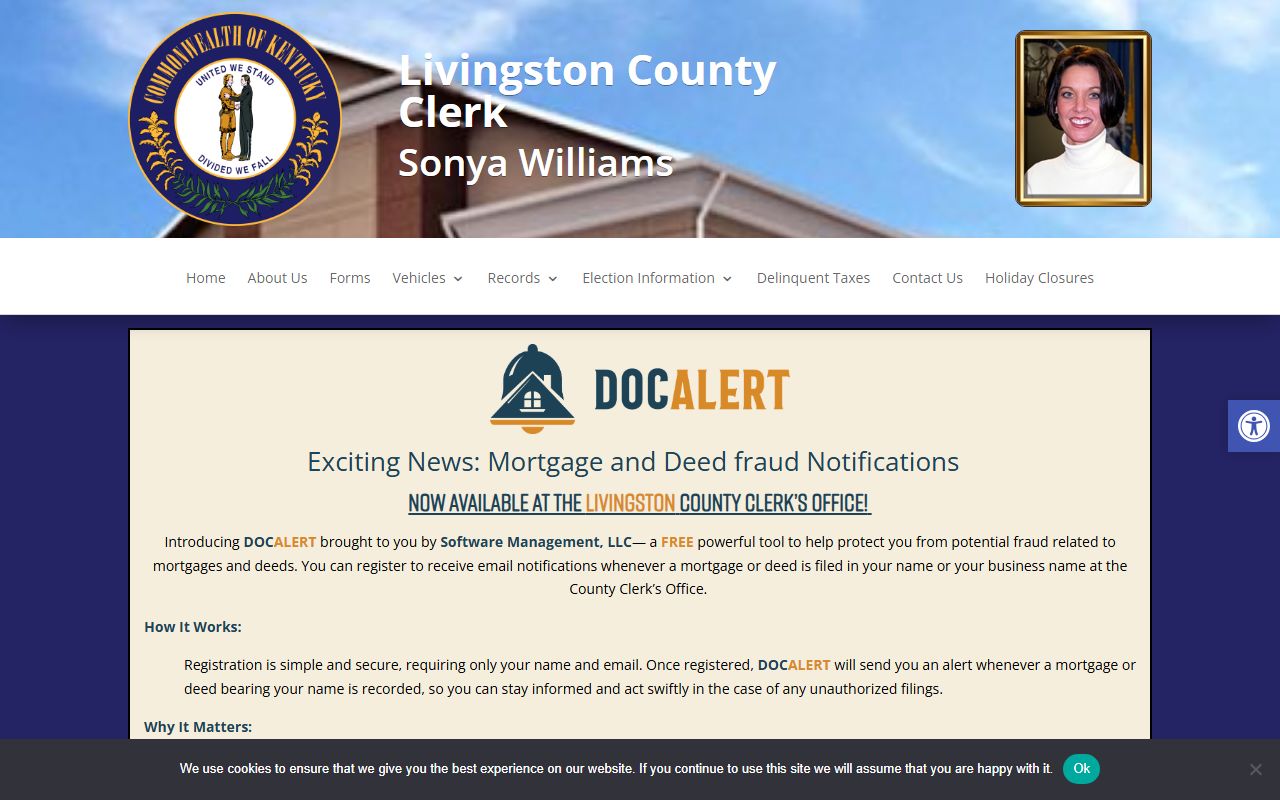 Livingston County Clerk records page for legal and recorded public records