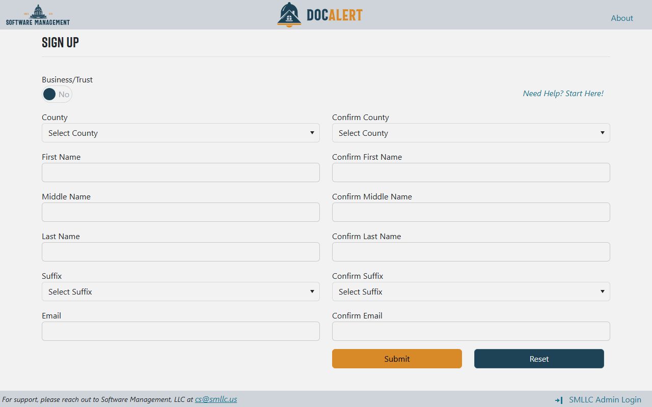Livingston DOC ALERT portal for mortgage and deed notifications